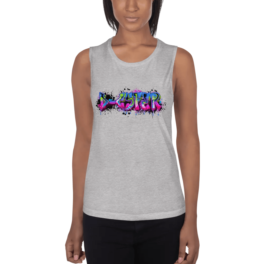 D-cyfer Logo Graffiti Chic 'SLYFER' Muscle Tank product image (4)