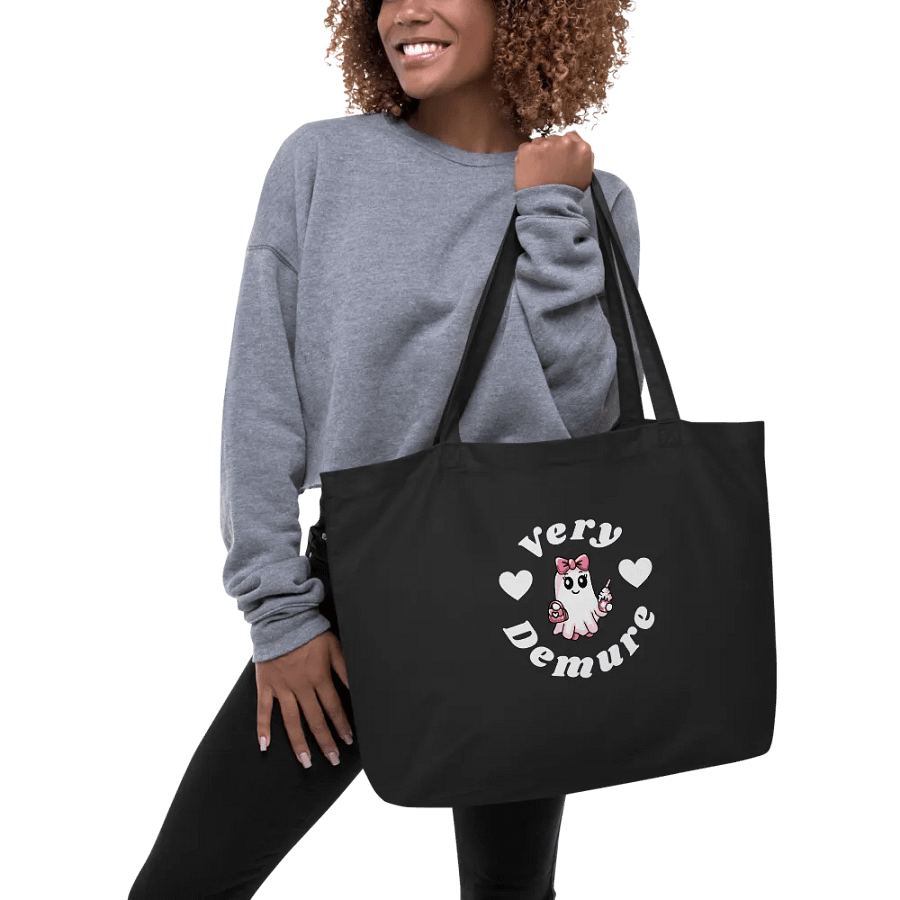 Very Demure Cute Ghost Design Organic Cotton Tote product image (2)