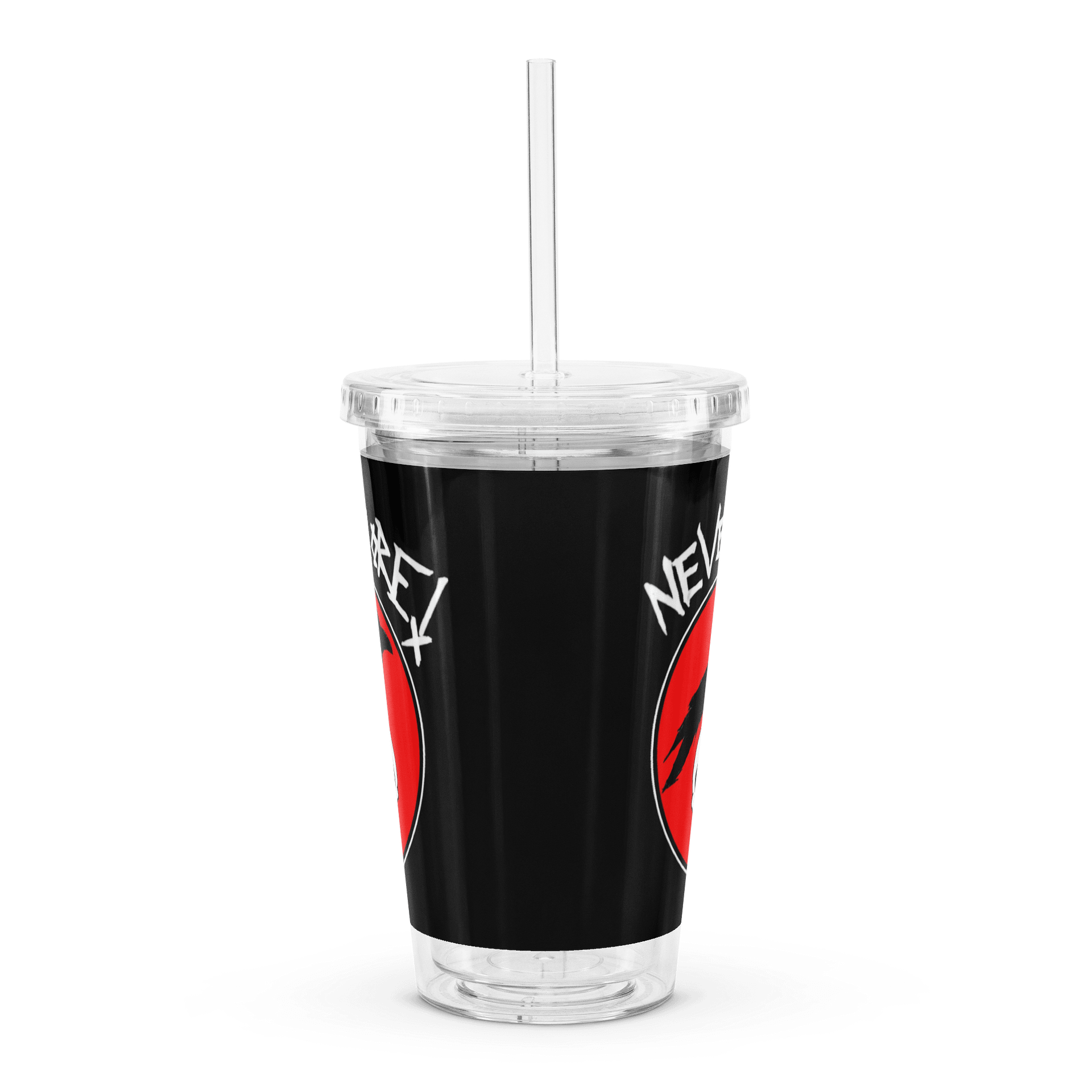 "Nevermore" Clear Plastic Tumbler With Straw product image (1)