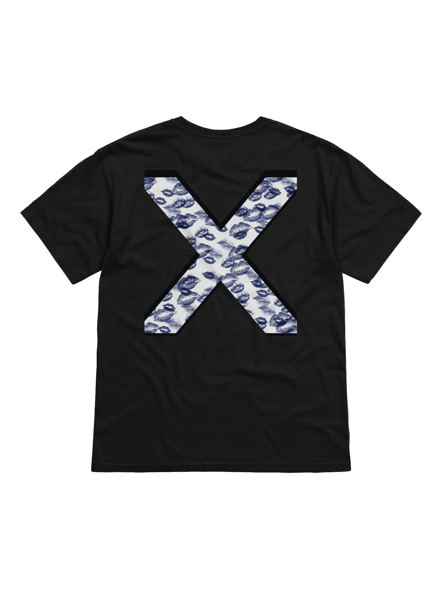 White X Dark Blue Lipstick Kisses | Shirt product image (1)