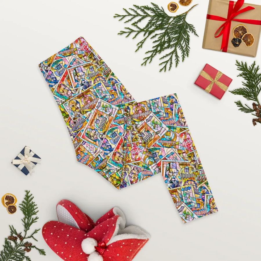 Jugoslovenski inflatorni dinar 1993 (Kolaž/mozaik) All-Over Print Leggings product image (8)
