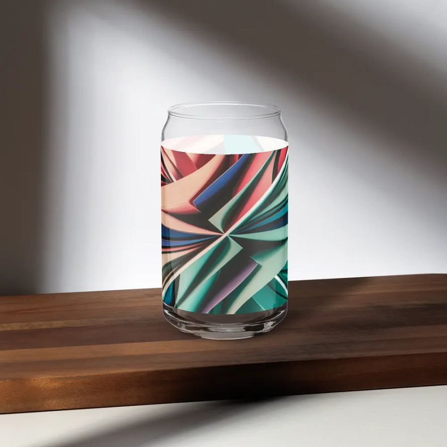 Graphic Grove Can-Shaped Glass - Vibrant Geometric Design, 16oz product image (6)