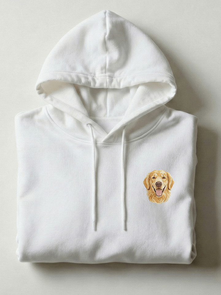 Embroidered Golden Retriever Face Unisex Hoodie product image (1)