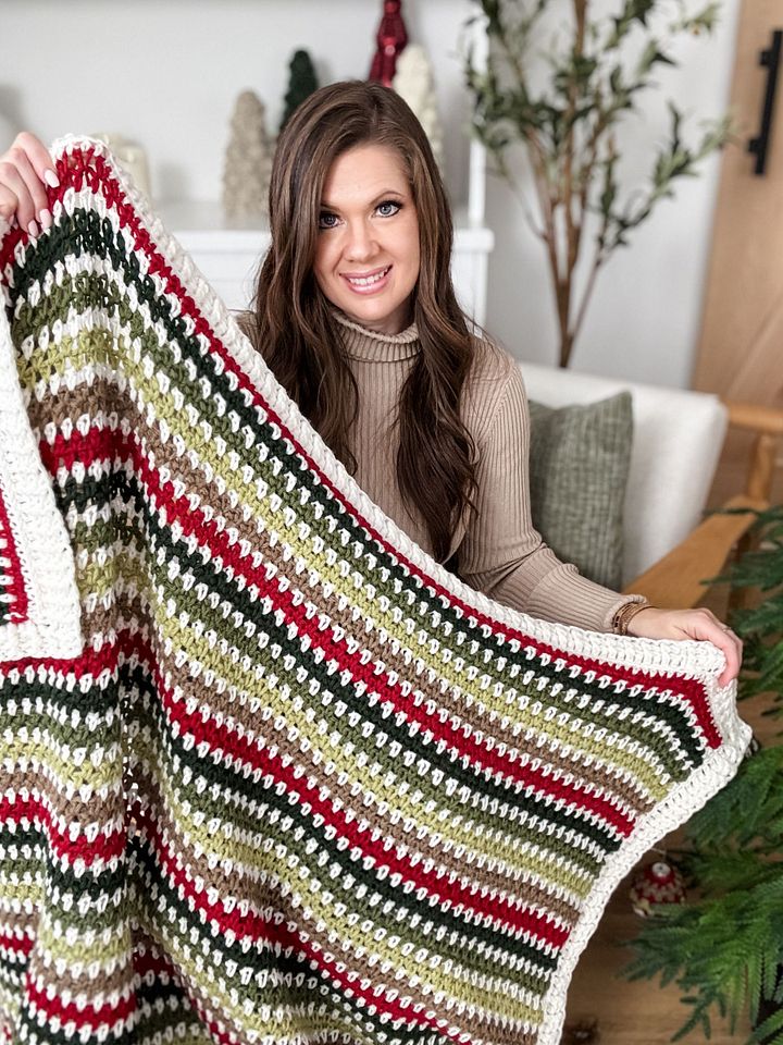 Holiday Weave Blanket Crochet Pattern product image (1)
