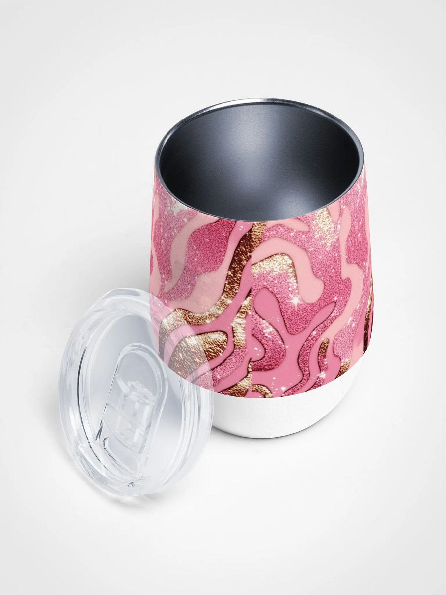 Stemless Glitter Pink Wine Tumbler Girls Trip Stainless Steel With Lid product image (3)