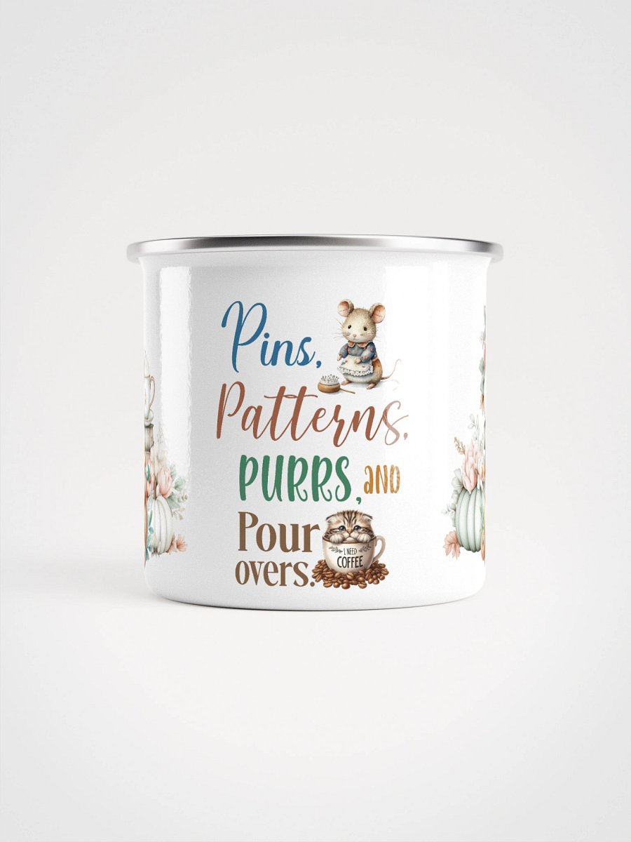 Autumnal Delights Pins Patterns Purrs Coffee Enamel Mug product image (2)