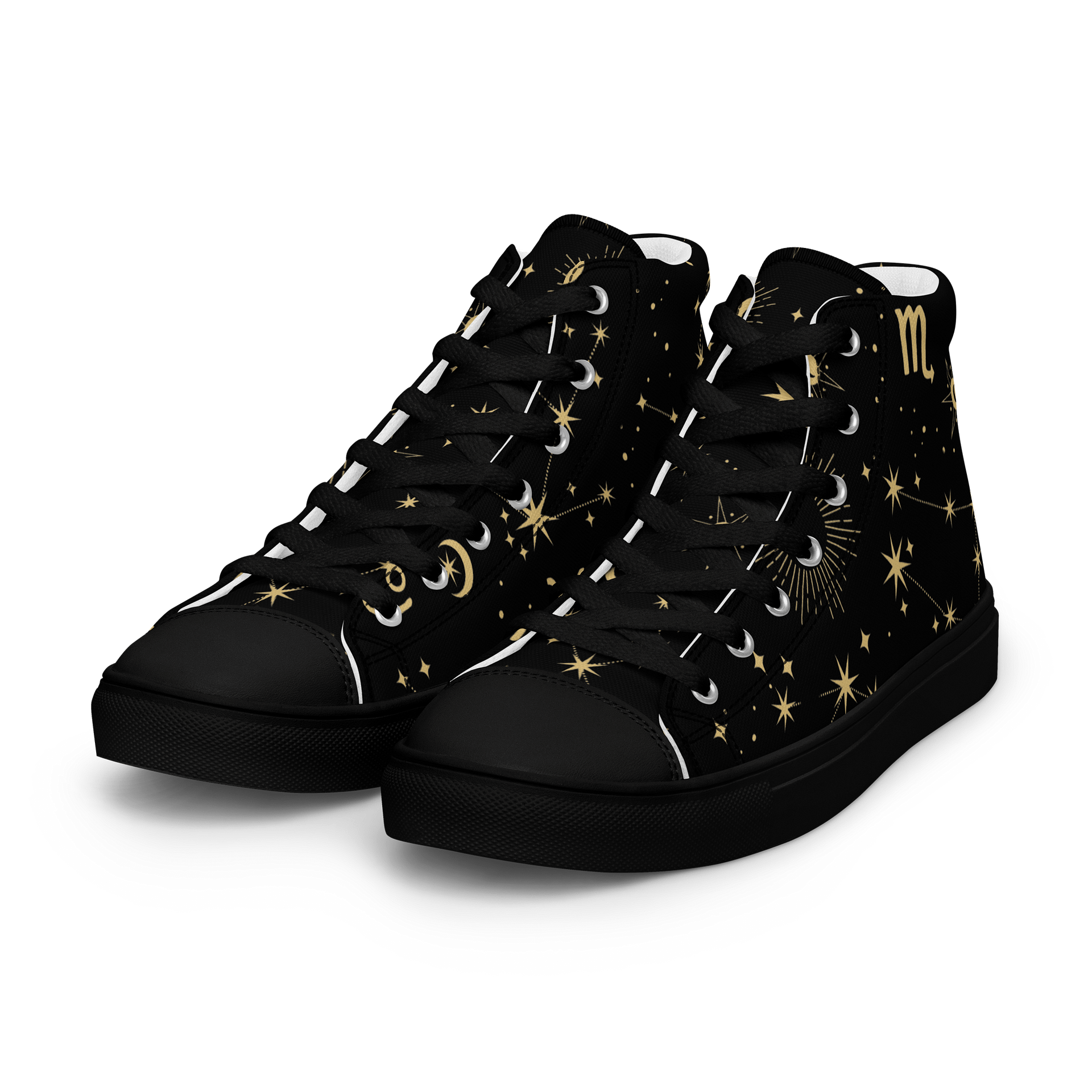 Cosmic Zodiac High Top Shoes Astrology Inspired Men’s Canvas Sneakers for Celestial & Streetwear Style product image (9)