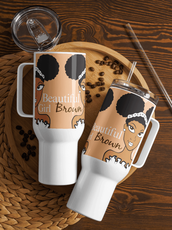 Beautiful Brown Girl Caramel Travel Mug product image (1)