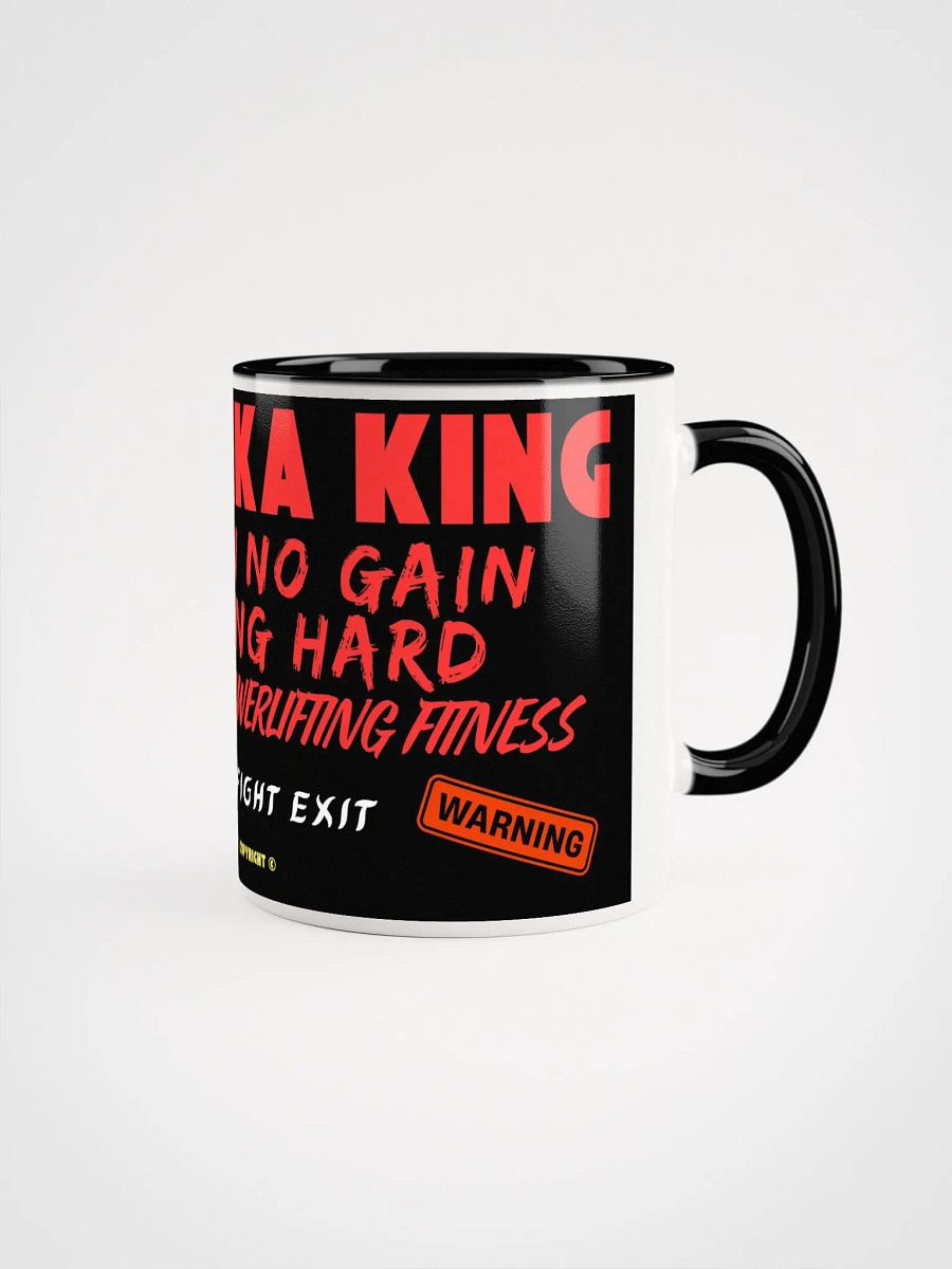 Taza de cerámica con color en el interior Modelo Fitness The Mika King No Pain No Gain Training Hard. product image (1)