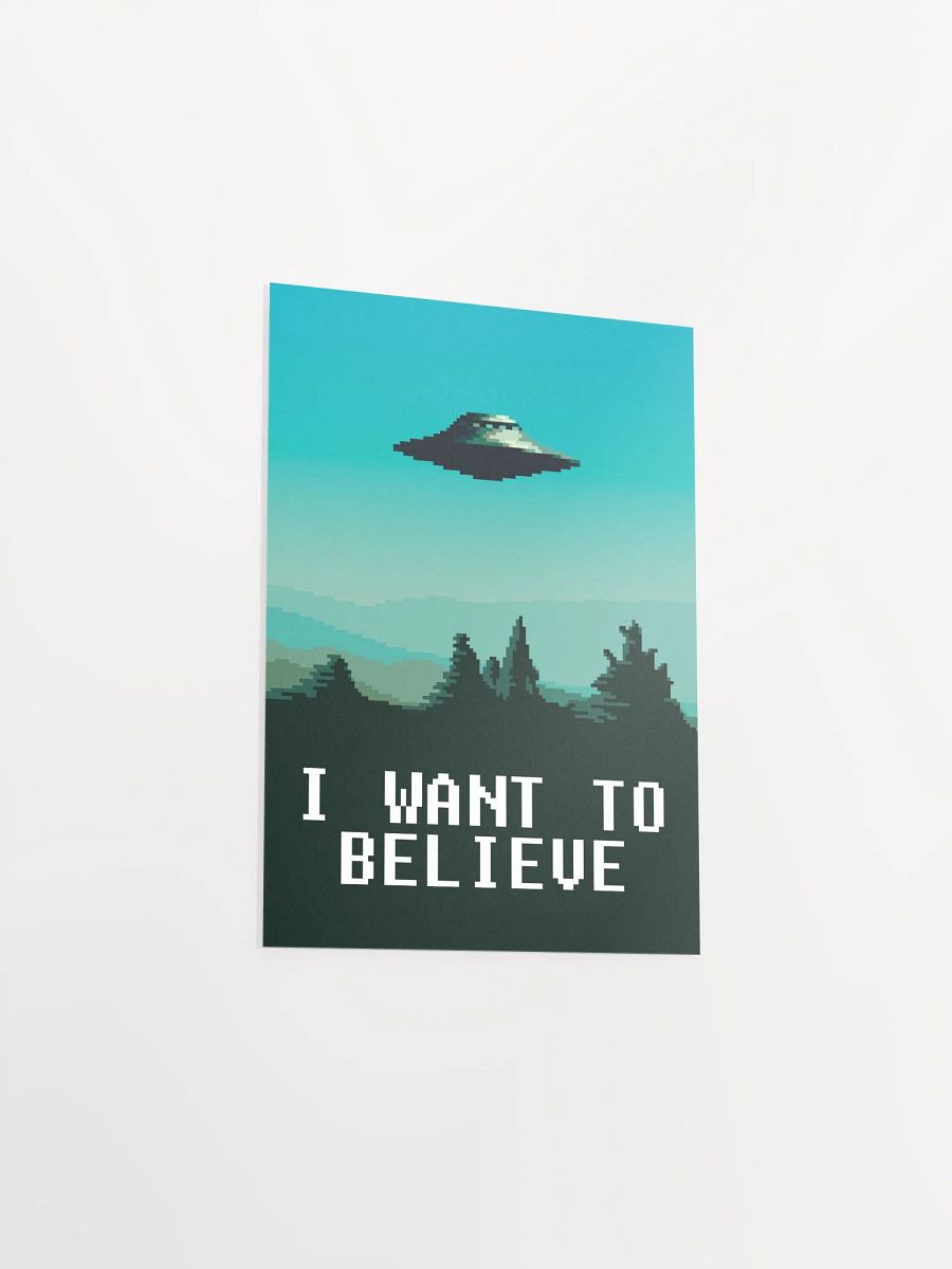 I want to believe / X-Files poster. Pixelart version (Ver.1, Season 1-3, 1993-1996) — sci-fi poster, movie poster, space art print product image (9)