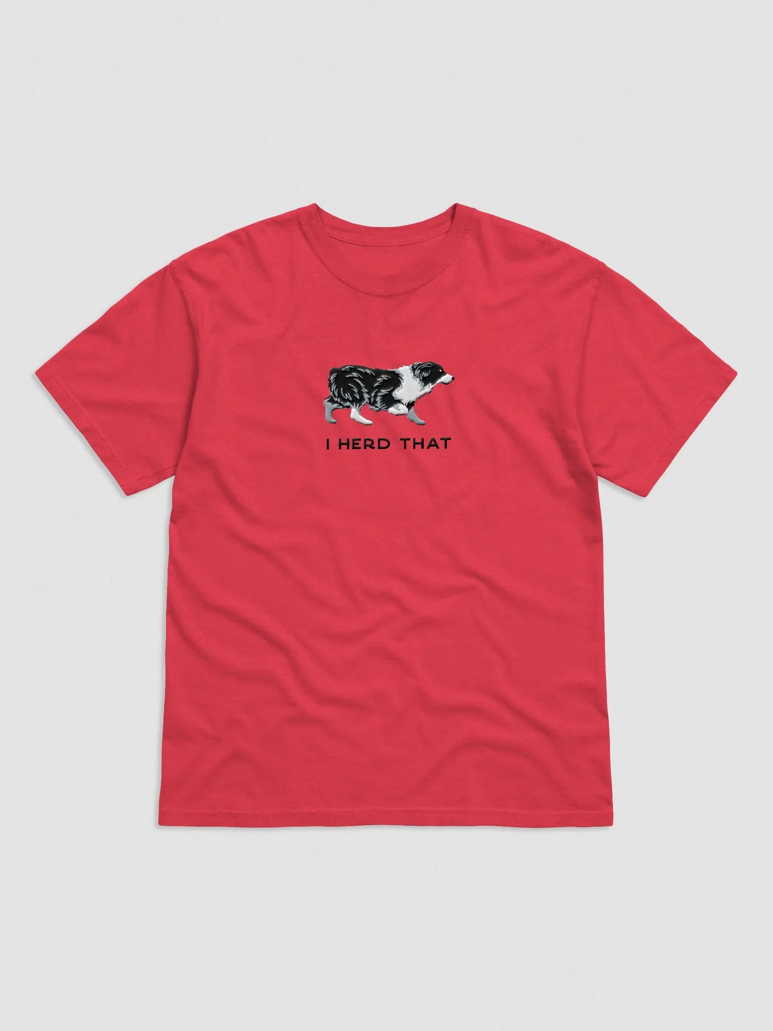 I Herd That T-Shirt(Embroidered) of an Australian Shepherd(Black & White) product image (4)
