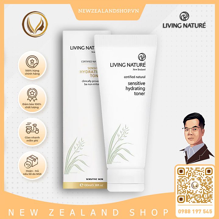 Toner cấp ẩm cho da nhạy cảm Living Nature Sensitive Hydrating Toner 100ml product image (1)