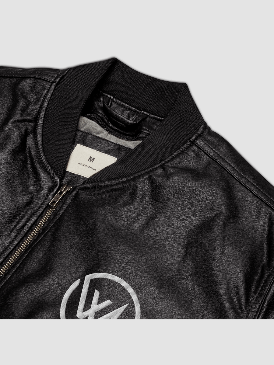 WL Faux Leather Bomber Jacket product image (8)