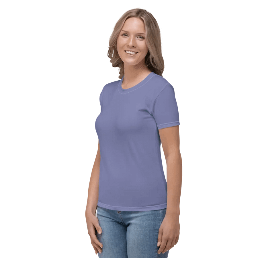 Plain Purple Soft Summer Women's Crewneck Polyester Heavyweight Premium T-Shirt by Treasure Pie product image (5)
