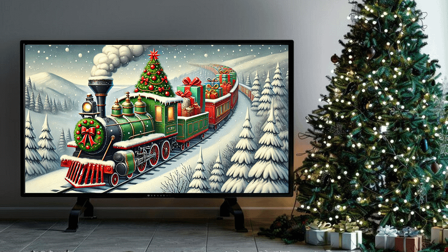 Mesmerizing Christmas Train A Nostalgic Winter Journey - Frame TV V product image (5)