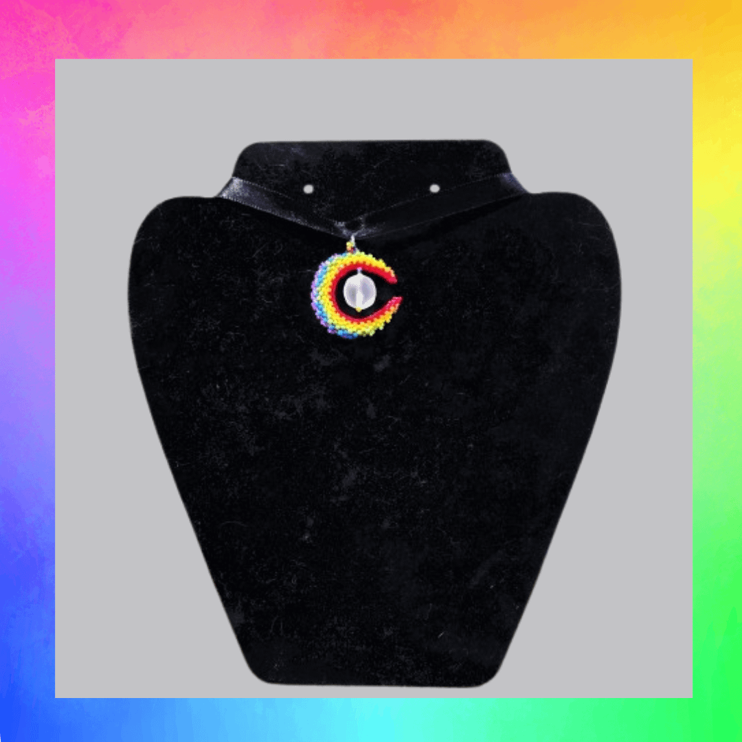 Rainbow moon necklace 1 product image (2)