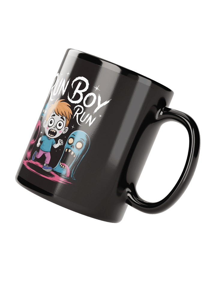 Run Boy Run Monster Glossy Black Mug product image (2)