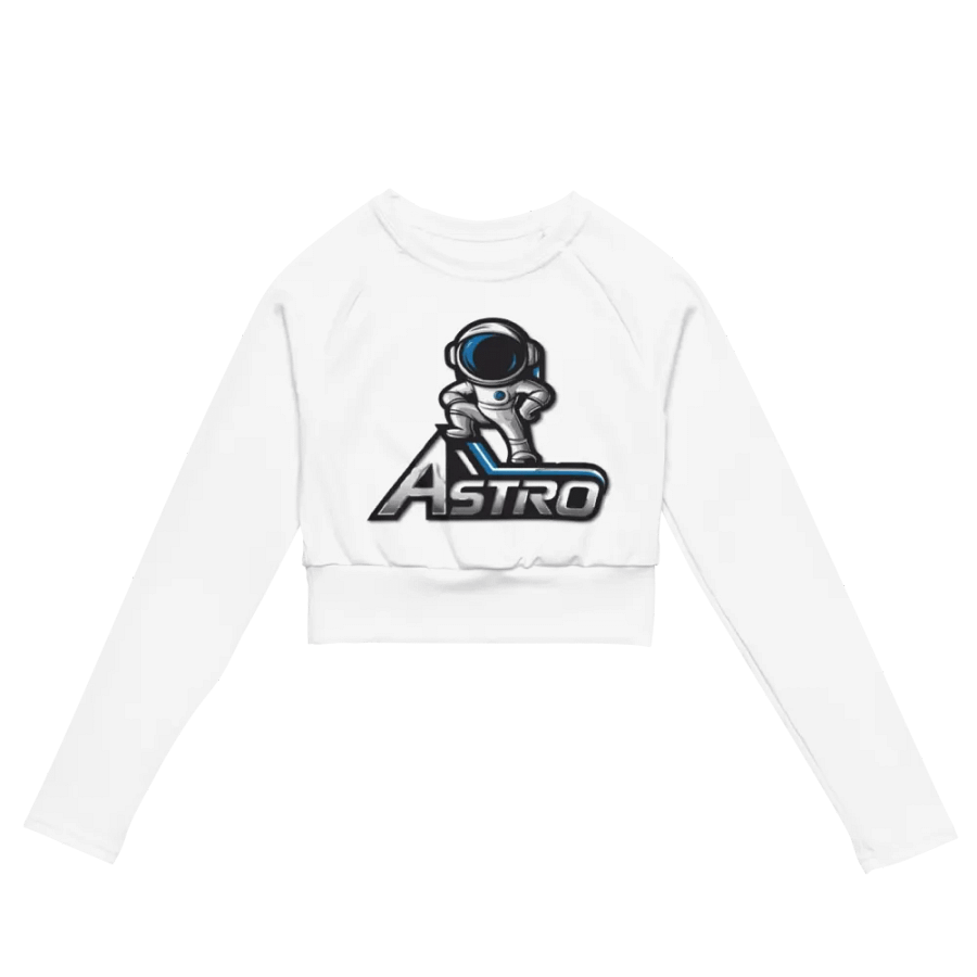 Astro Women's Long Sleeve Crop Top - White Astronaut Design product image (4)