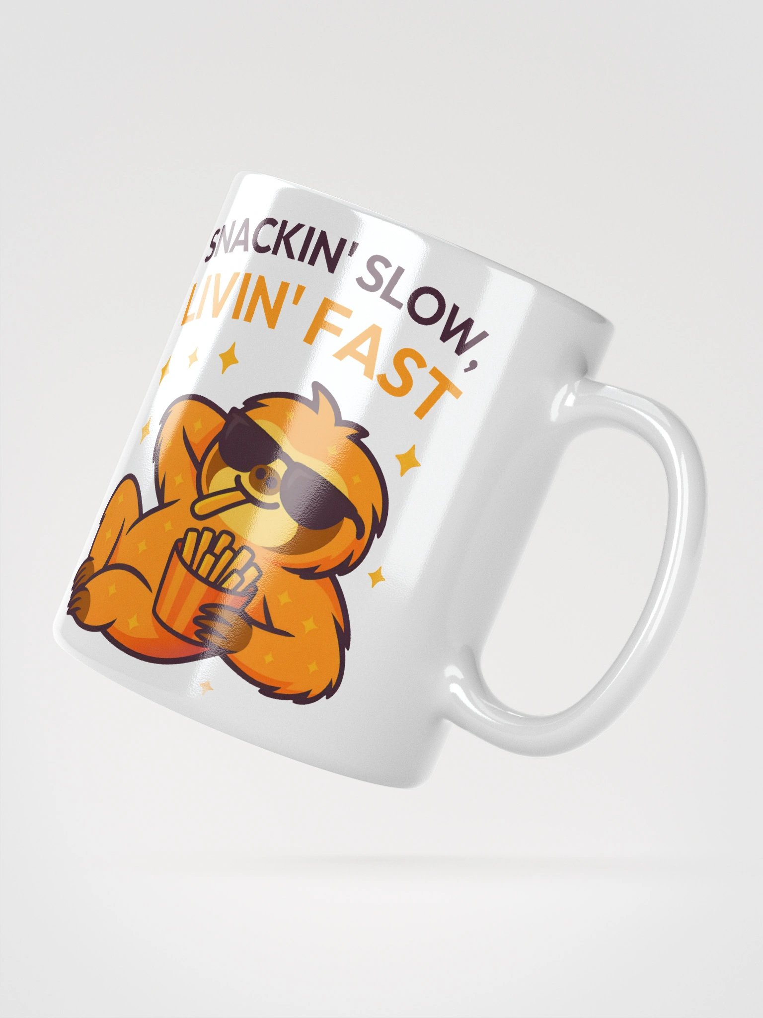 Snackin' Slow, Livin' Fast Mug – Funny Sloth Coffee Cup for French Fry Fans & Lazy Legends product image (2)