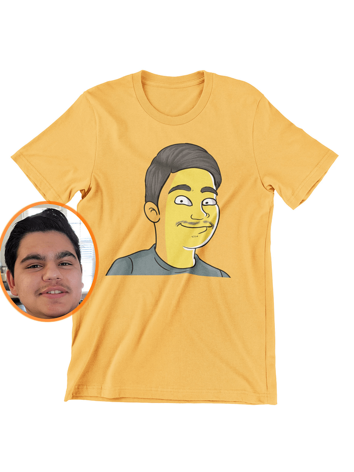 Yellow style t-shirt cartoon portrait, creative personalized gifts product image (1)