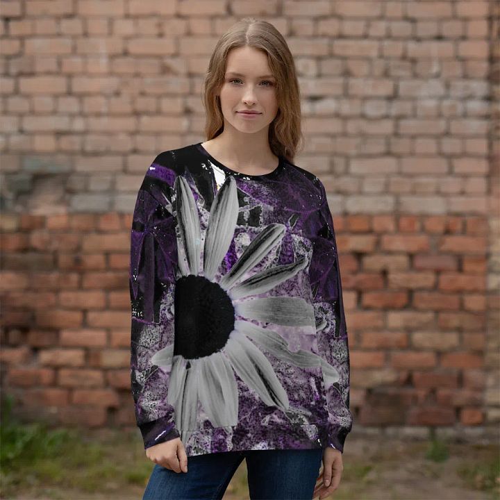 Abstract Dark Daisy Flower Unisex Sweatshirt product image (2)