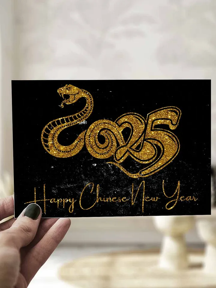 Gold Glitter on Black Chinese New Year 2025 product image (1)
