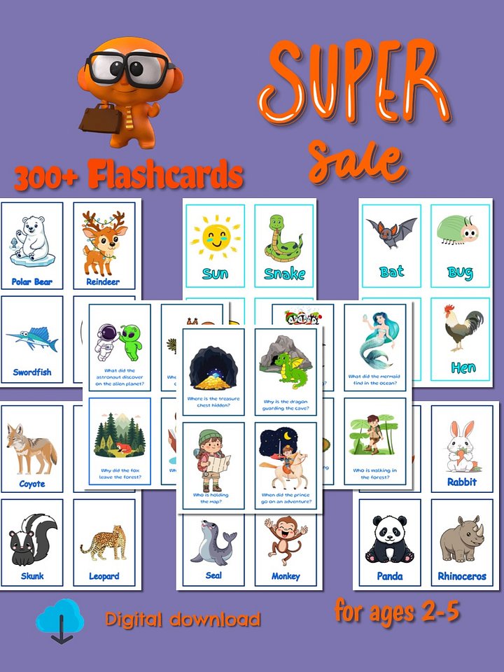 Kiddie Speak Printable Flashcards Bundle product image (1)