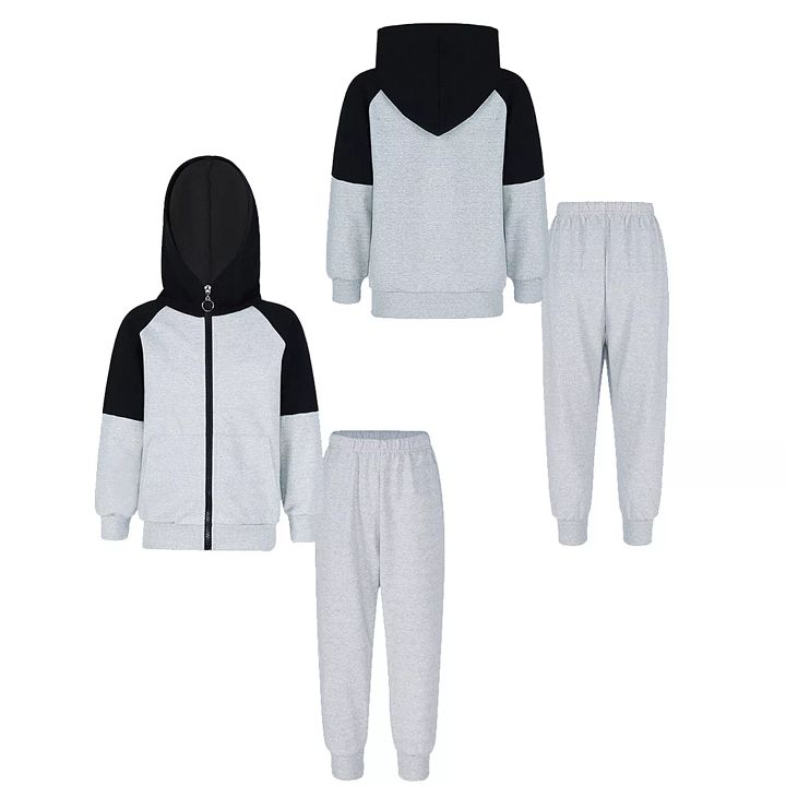 Kids Boys Hooded Joggers Sport Suit Activewear Tracksuit Lounging Outfits Gym product image (1)