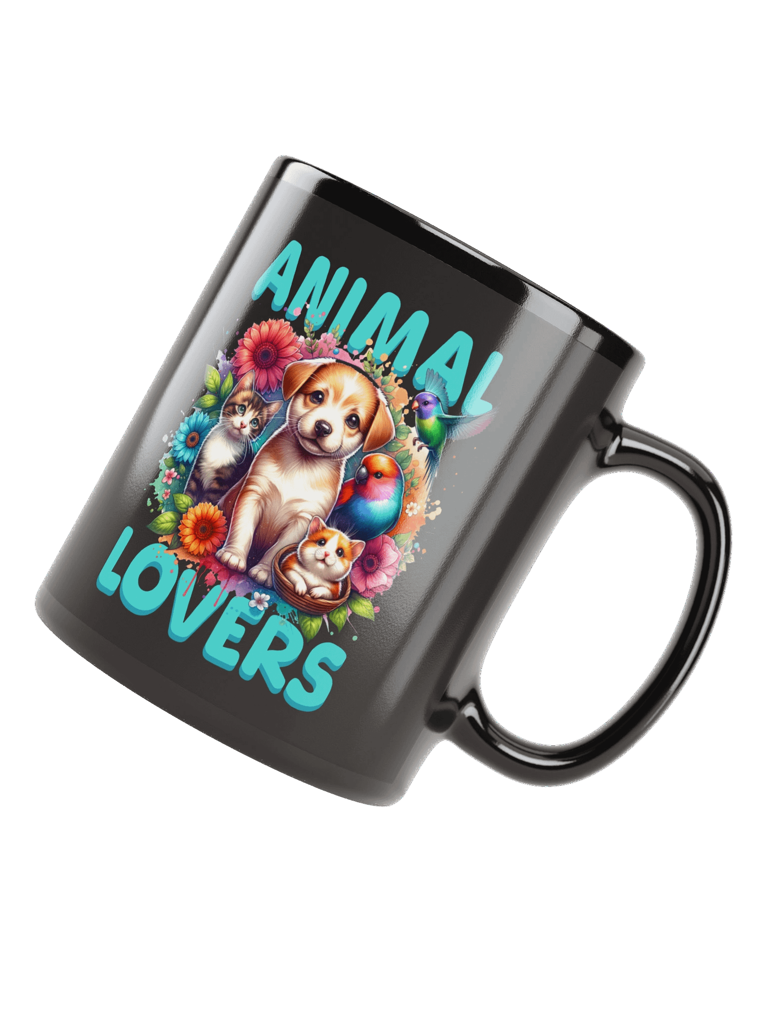 Animal Lovers | Black Glossy Mug product image (4)