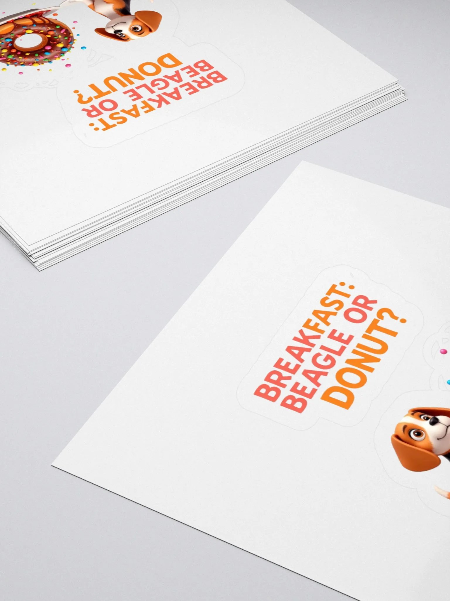 Beagle vs. Donut Kiss Cut Stickers product image (10)
