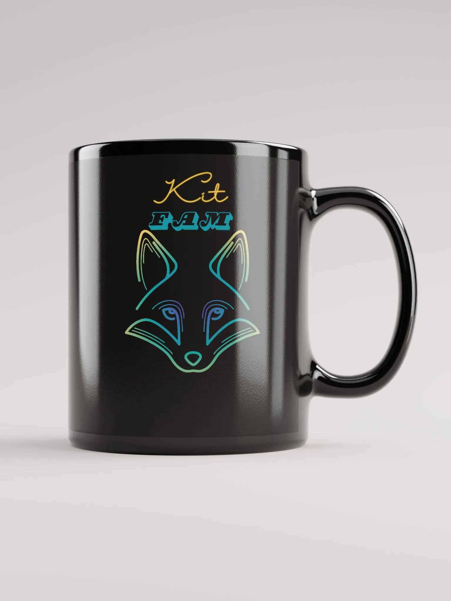 Kit Fam Black Glossy Mug product image (2)