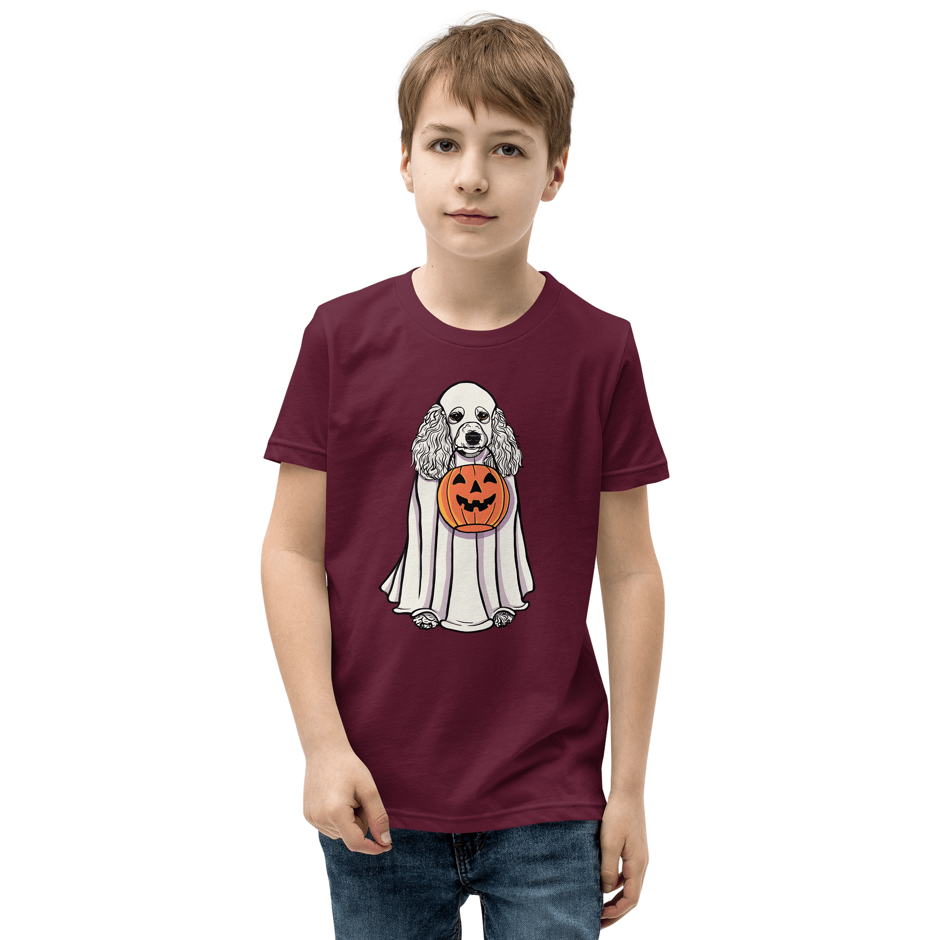 Halloween Standard Poodle(White) Youth T-Shirt product image (1)