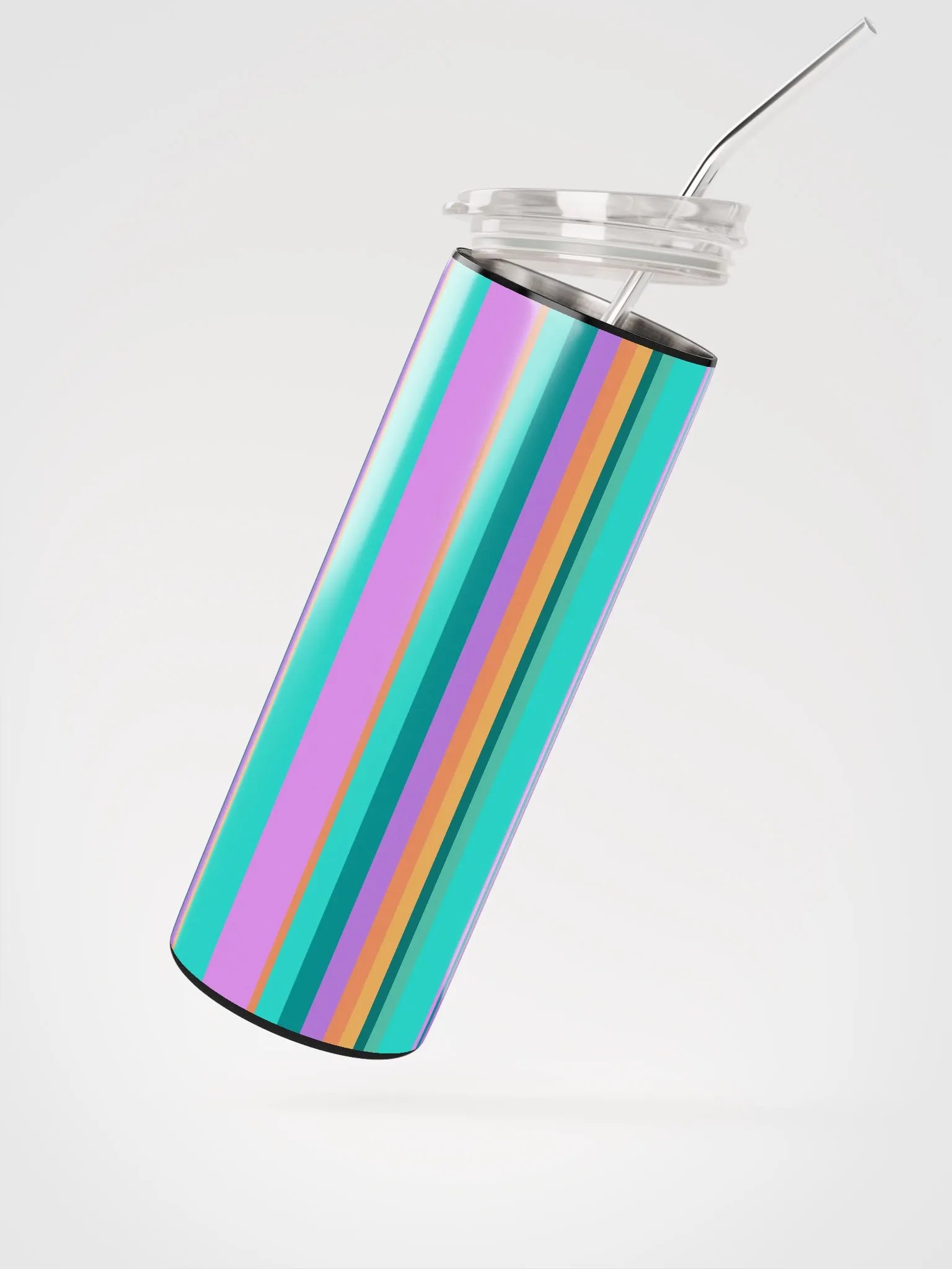 Party Time! Colorful Stripes 20 oz Tumbler with Straw product image (3)