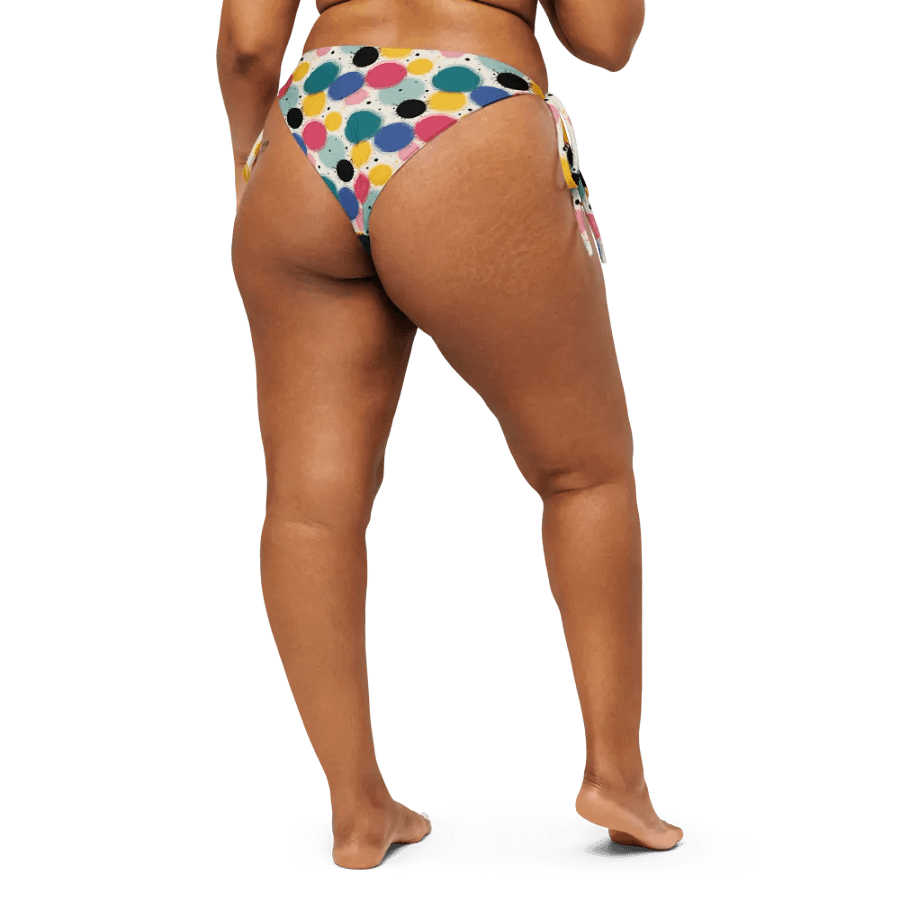 Color Pop One-String Bikini Bottoms – Retro Dots product image (3)