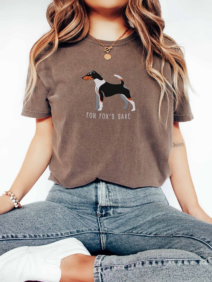For Fox's Sake T-Shirt(Embroidered) of a Smooth Fox Terrier(Tricolor 2) product image (2)