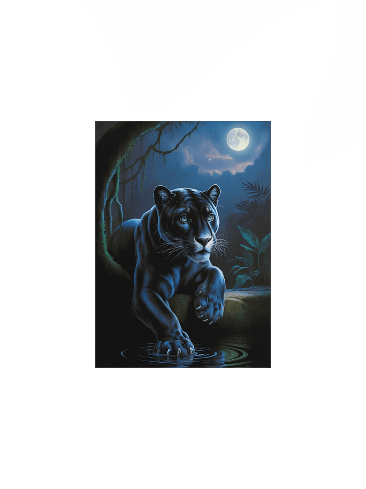 Moonlit Black Panther Poster – Mystical Night Jungle Wall Art product image (2)