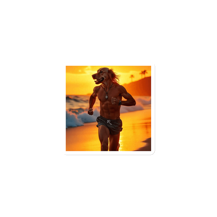 Golden Retriever goes for a jog magnet product image (1)