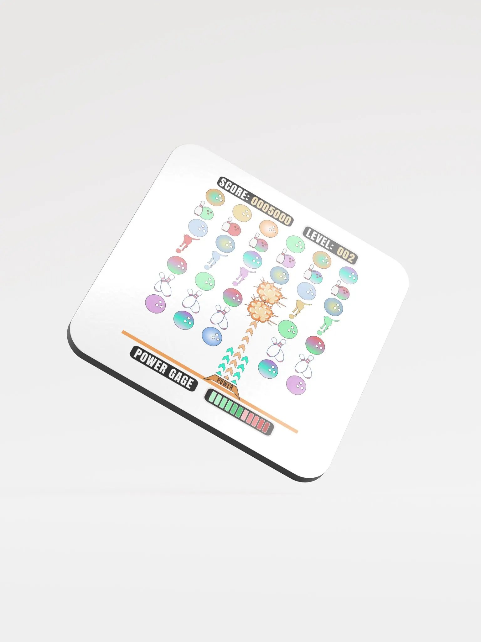 Space Invader Game Bowling Arcade Explosion Cork Coaster product image (3)