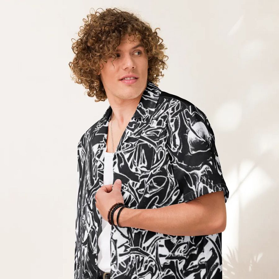 Gothic Tribal Fusion Hawaiian Shirt product image (6)