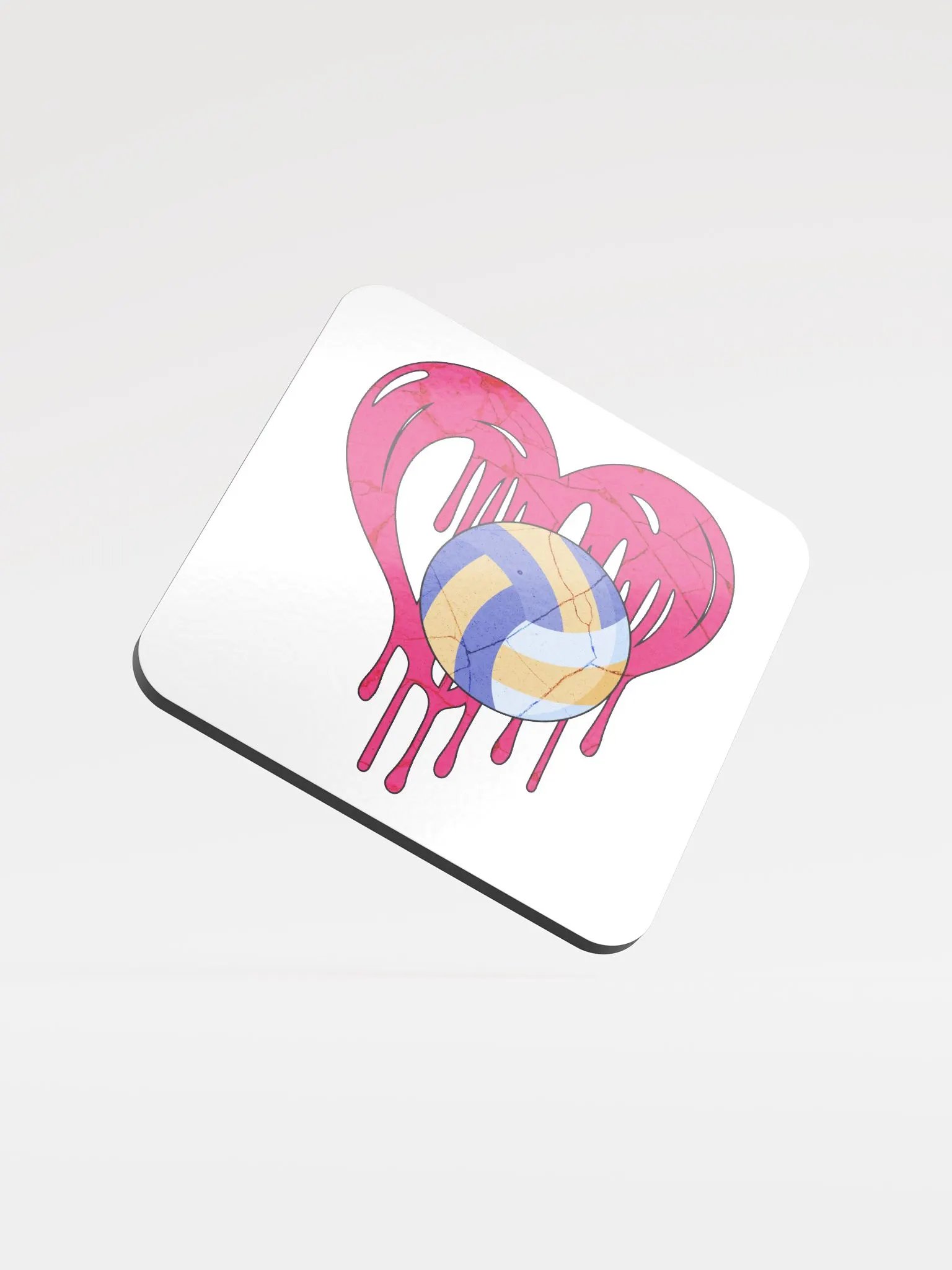 Heart Volleyball Love Cork Coaster product image (3)
