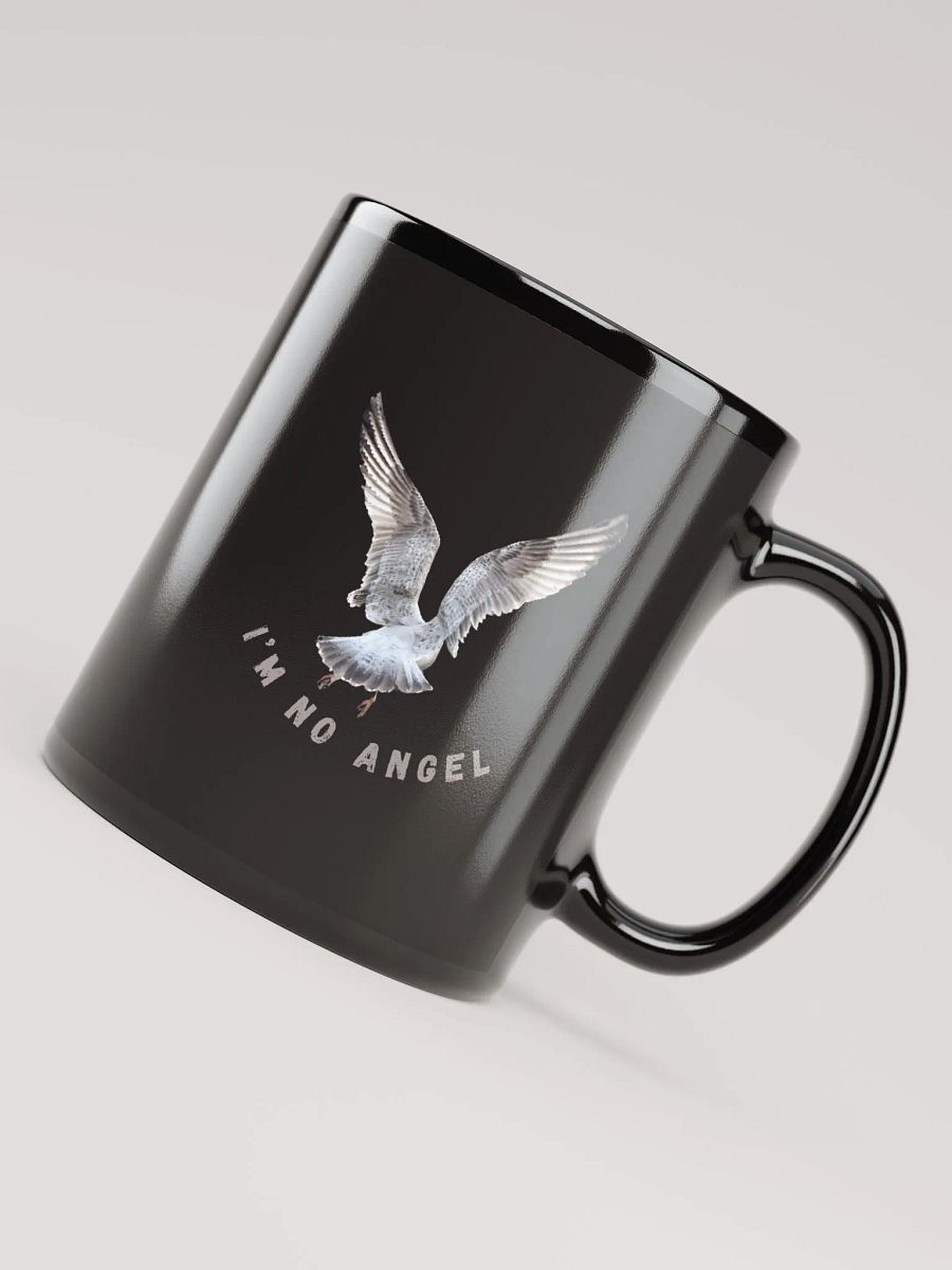 I'm No Angel Seagull Glossy Black Mug product image (8)