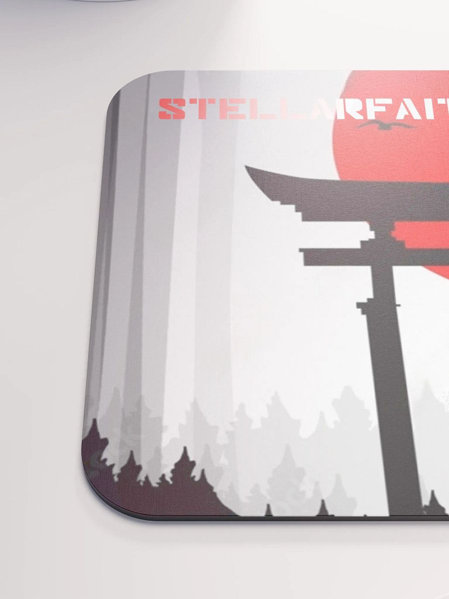female samurai with red moon small mouse pad product image (6)