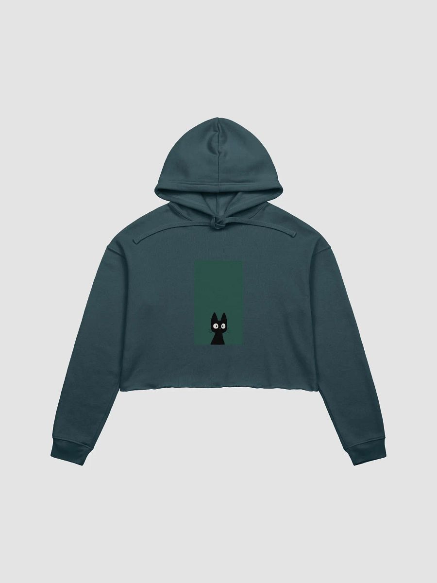 Curious Black Cat Crop Hoodie product image (3)
