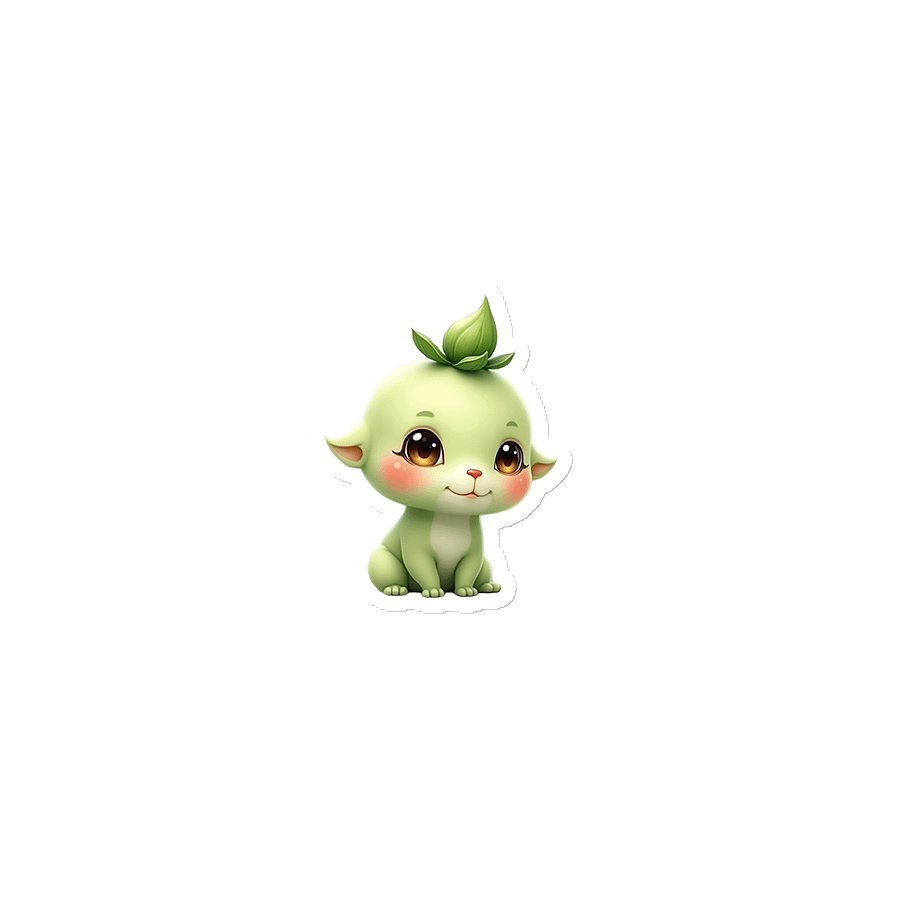 Leafy Green Friend Die-Cut Magnets product image (1)