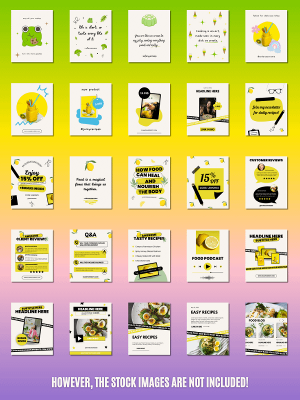 MRR/PLR Instagram Food Feed Templates product image (3)