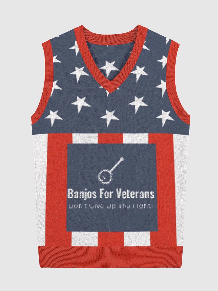 Banjos For Veterans (B4) Independence Day Knitted V-Neck Vest product image (2)