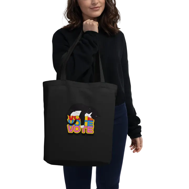 Slumbering Cat Vote Tote Bag product image (2)