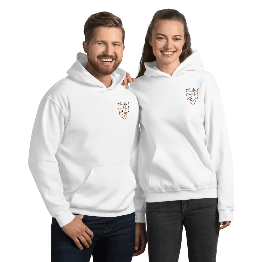 Embroidered Thankful Grateful Blessed Hoodie, Thanksgiving Sweatshirt, Thankful Hoodie, Thanksgiving Gift, Grateful Hoodie product image (1)