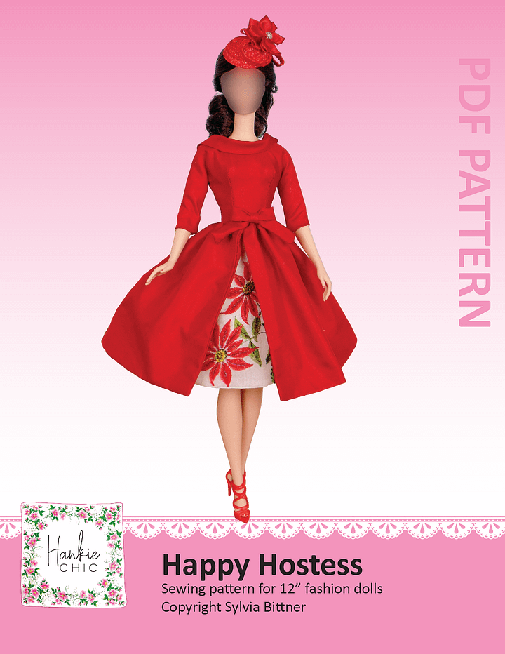 Happy Hostess sewing pattern for 12" fashion dolls product image (1)