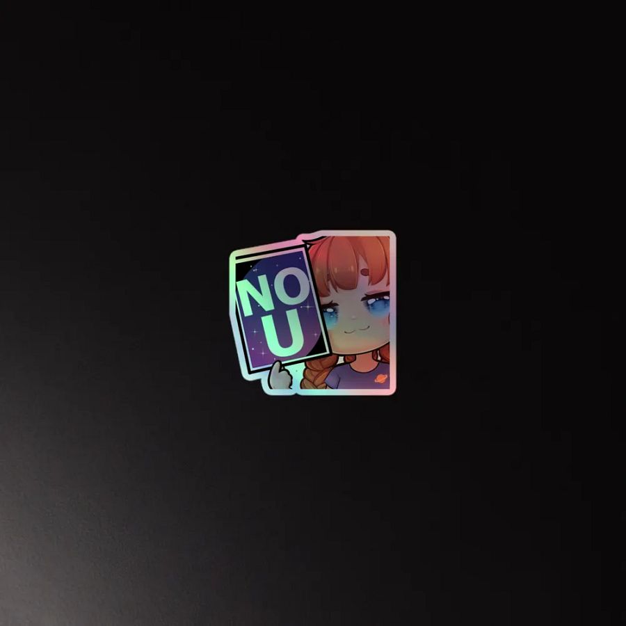 Playful 'NO U' Holographic Sticker Set product image (4)